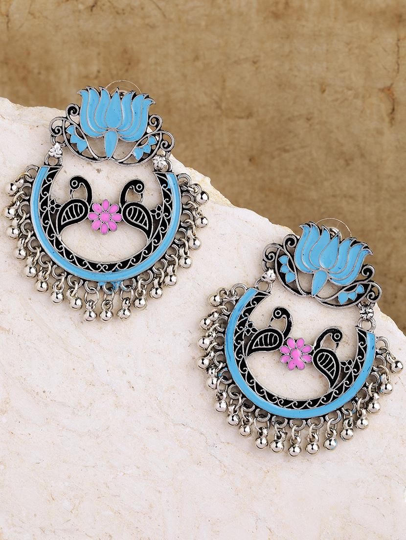 blue brass drop earring - 16840684 - Zoom Image - 1