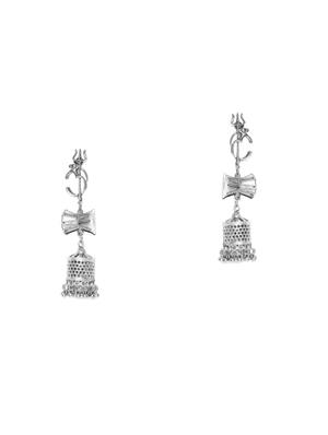 silver brass drop earring - 16840692 - Standard Image - 2