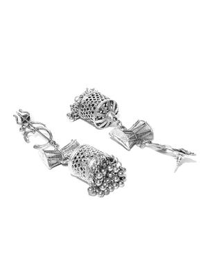 silver brass drop earring - 16840692 - Standard Image - 3