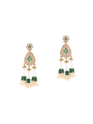 green brass drop earring - 16840694 - Standard Image - 2