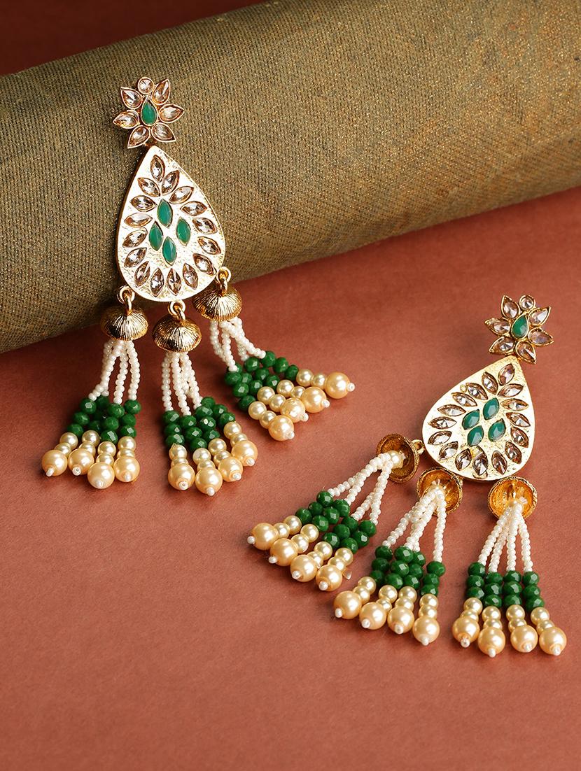 green brass drop earring - 16840694 - Zoom Image - 1