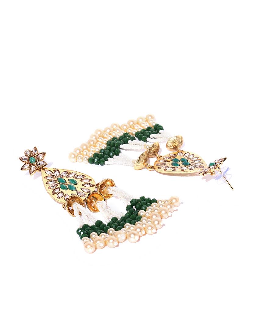 green brass drop earring - 16840694 - Zoom Image - 3