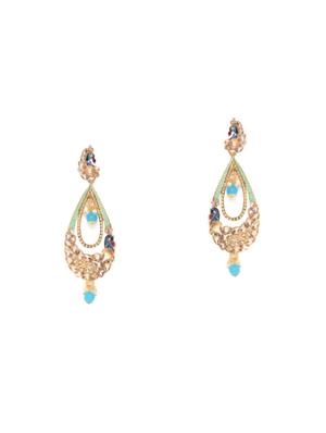 blue brass drop earring - 16840696 - Standard Image - 2