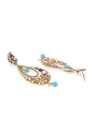 blue brass drop earring - 16840696 - Standard Image - 3