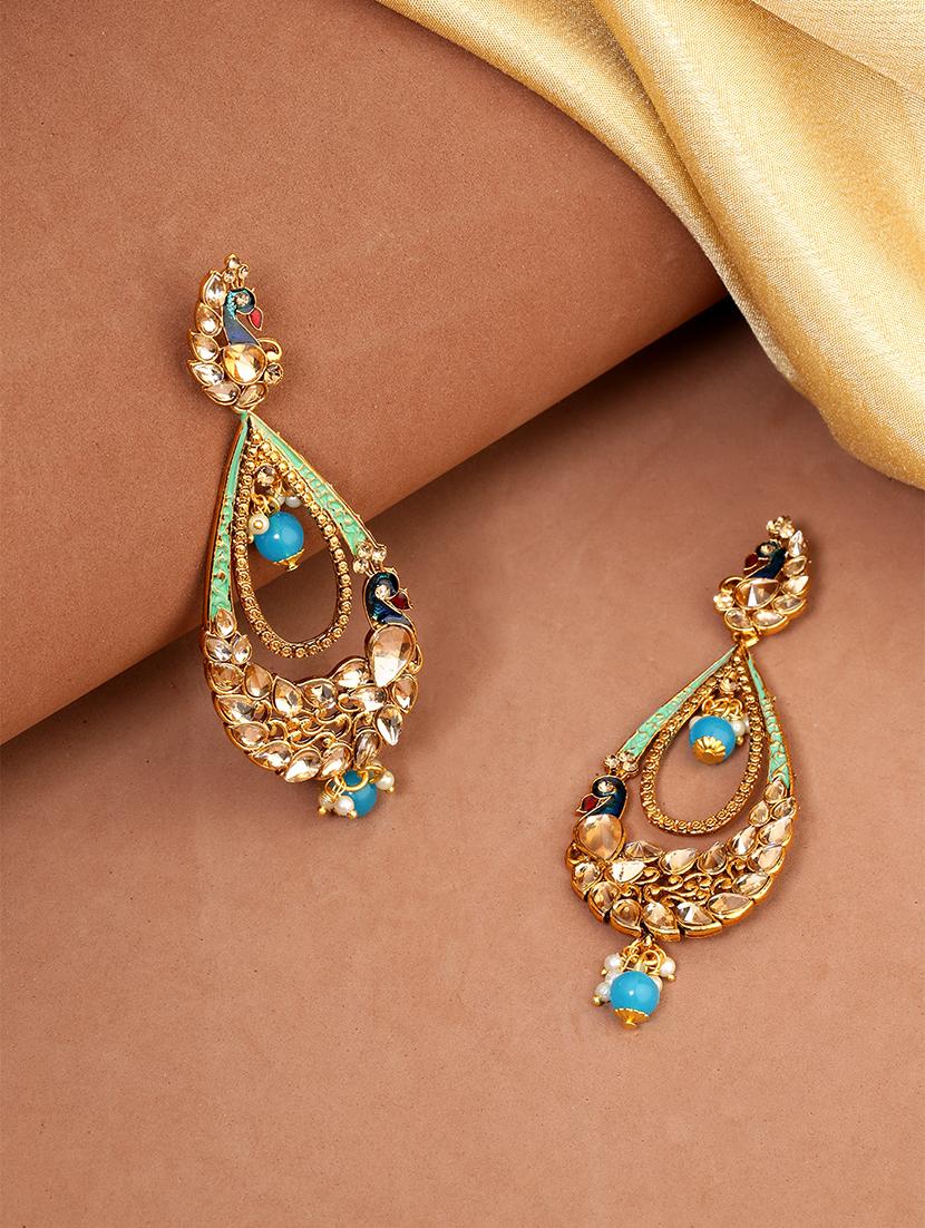 blue brass drop earring - 16840696 - Zoom Image - 1