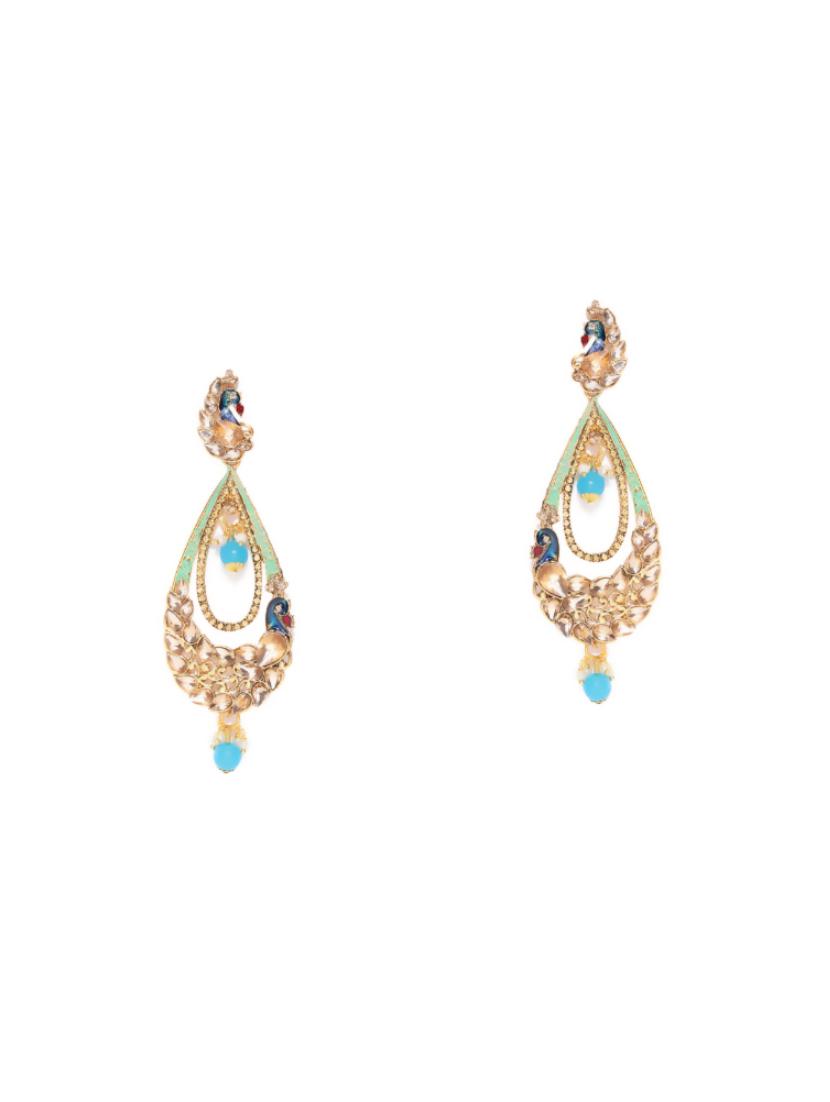 blue brass drop earring - 16840696 - Zoom Image - 2