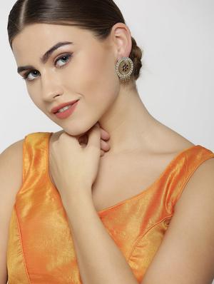 gold brass drop earring - 16840707 - Standard Image - 4