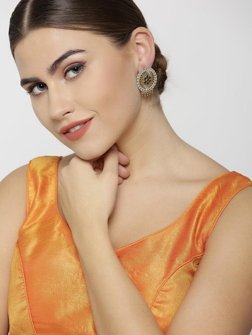 gold brass drop earring - 16840707 - Zoom Image - 4