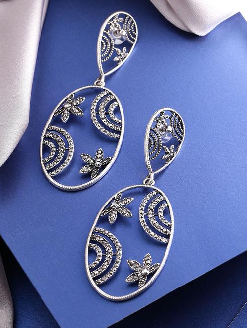 silver brass drop earring - 16840712 - Standard Image - 1