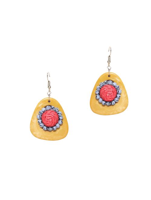 yellow plastic drop earring - 16840716 - Standard Image - 1