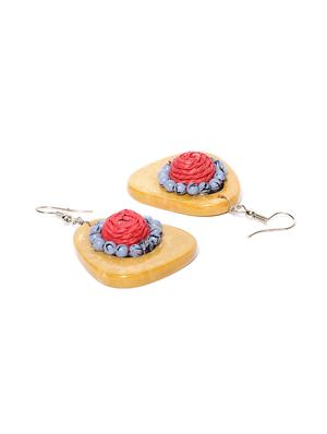 yellow plastic drop earring - 16840716 - Standard Image - 2