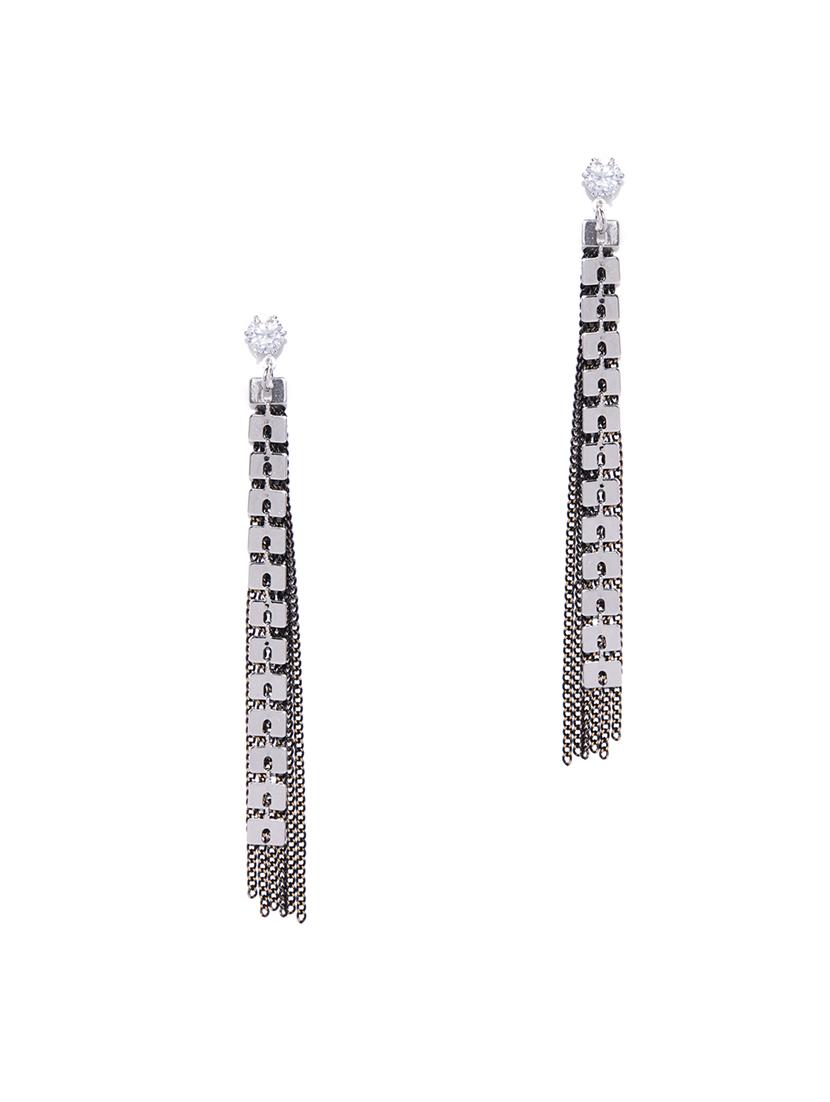silver brass drop earring - 16840740 - Zoom Image - 1