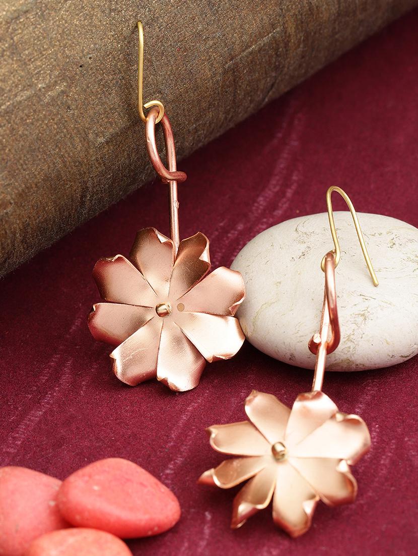gold brass drop earring - 16840745 - Zoom Image - 1