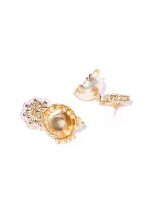 pink brass jhumka earring - 16840746 - Standard Image - 2
