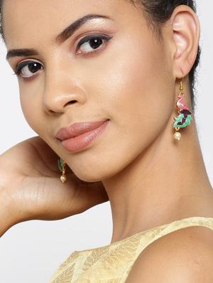 multi colored brass drop earring - 16840748 - Standard Image - 4