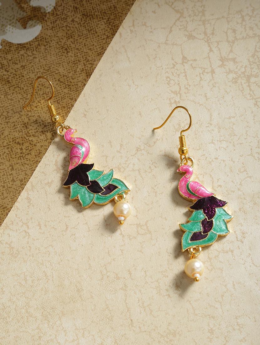 multi colored brass drop earring - 16840748 - Zoom Image - 1