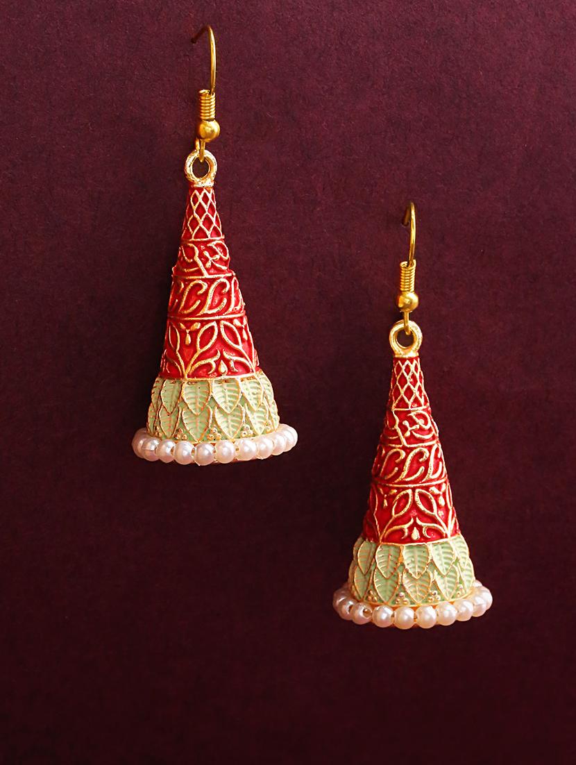 red brass drop earring - 16840751 - Zoom Image - 1