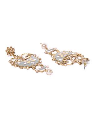 grey brass chandellier earring - 16840778 - Standard Image - 3