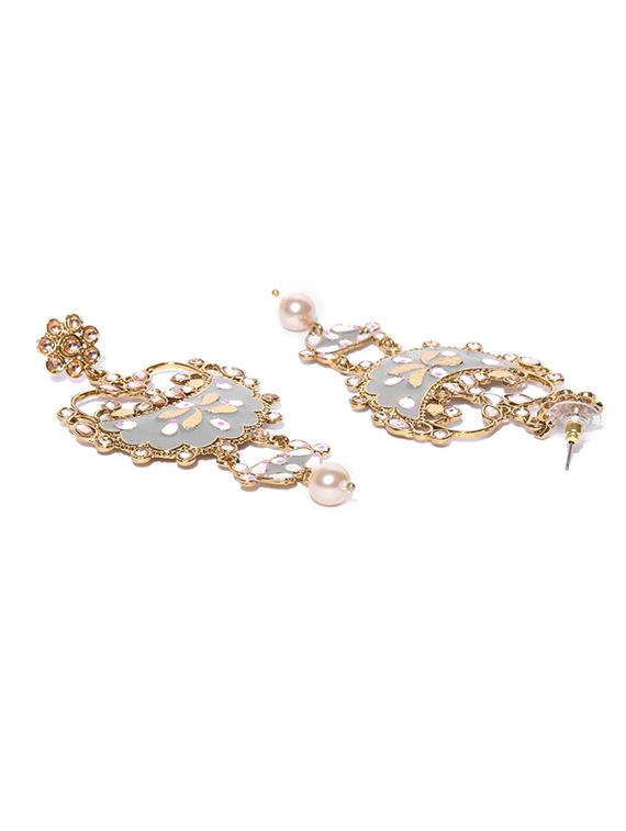grey brass chandellier earring - 16840778 - Zoom Image - 3