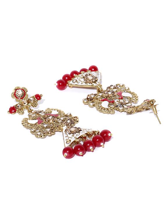 red brass drop earring - 16840781 - Zoom Image - 2