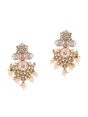 pink brass drop earring - 16840784 - Standard Image - 2
