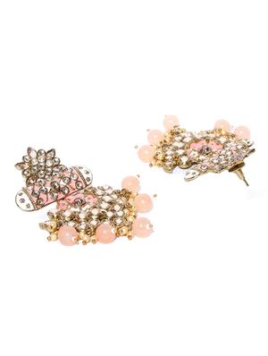 pink brass drop earring - 16840784 - Standard Image - 3