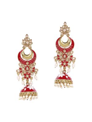 red brass drop earring - 16840786 - Standard Image - 2
