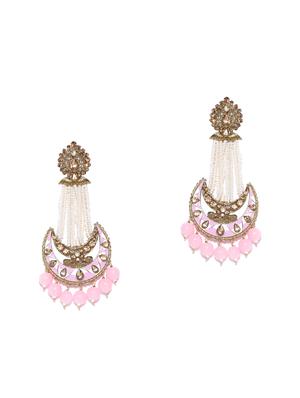 pink brass drop earring - 16840788 - Standard Image - 2