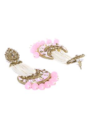 pink brass drop earring - 16840788 - Standard Image - 3