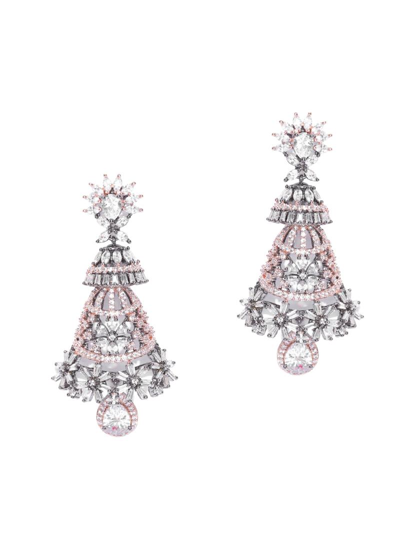 gold brass drop earring - 16840793 - Zoom Image - 2