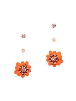 orange brass studs earring - 16840796 - Standard Image - 2