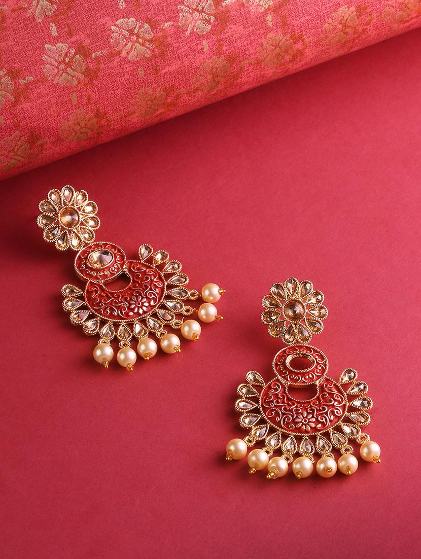 red brass chandballi earring - 16840812 - Zoom Image - 1