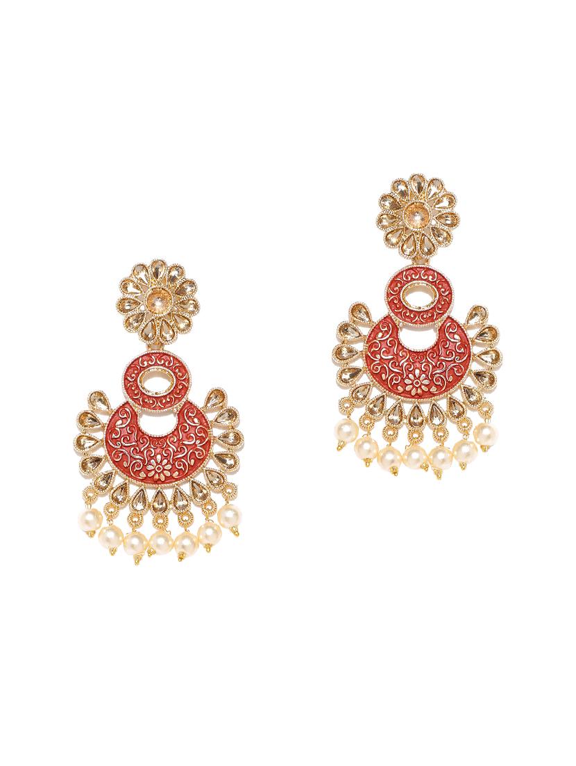 red brass chandballi earring - 16840812 - Zoom Image - 2