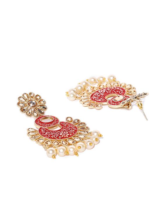 red brass chandballi earring - 16840812 - Zoom Image - 3