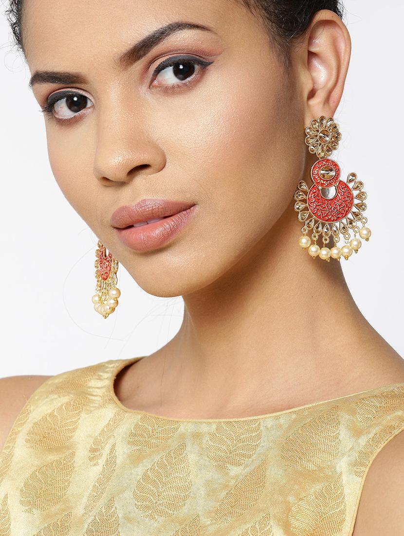 red brass chandballi earring - 16840812 - Zoom Image - 4