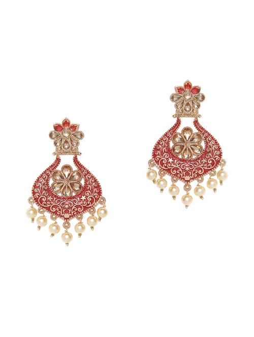 red brass drop earring - 16840818 - Standard Image - 1