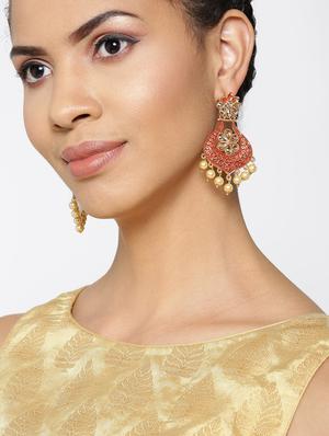 red brass drop earring - 16840818 - Standard Image - 4