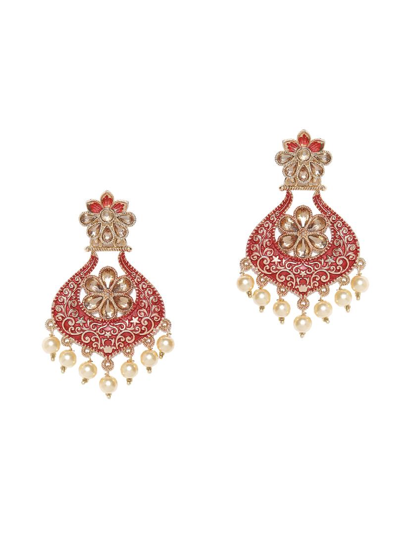 red brass drop earring - 16840818 - Zoom Image - 1