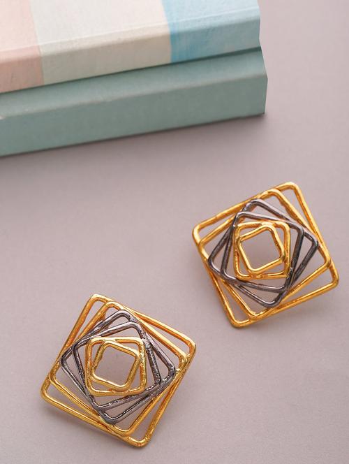 gold brass drop earring - 16840842 - Standard Image - 1