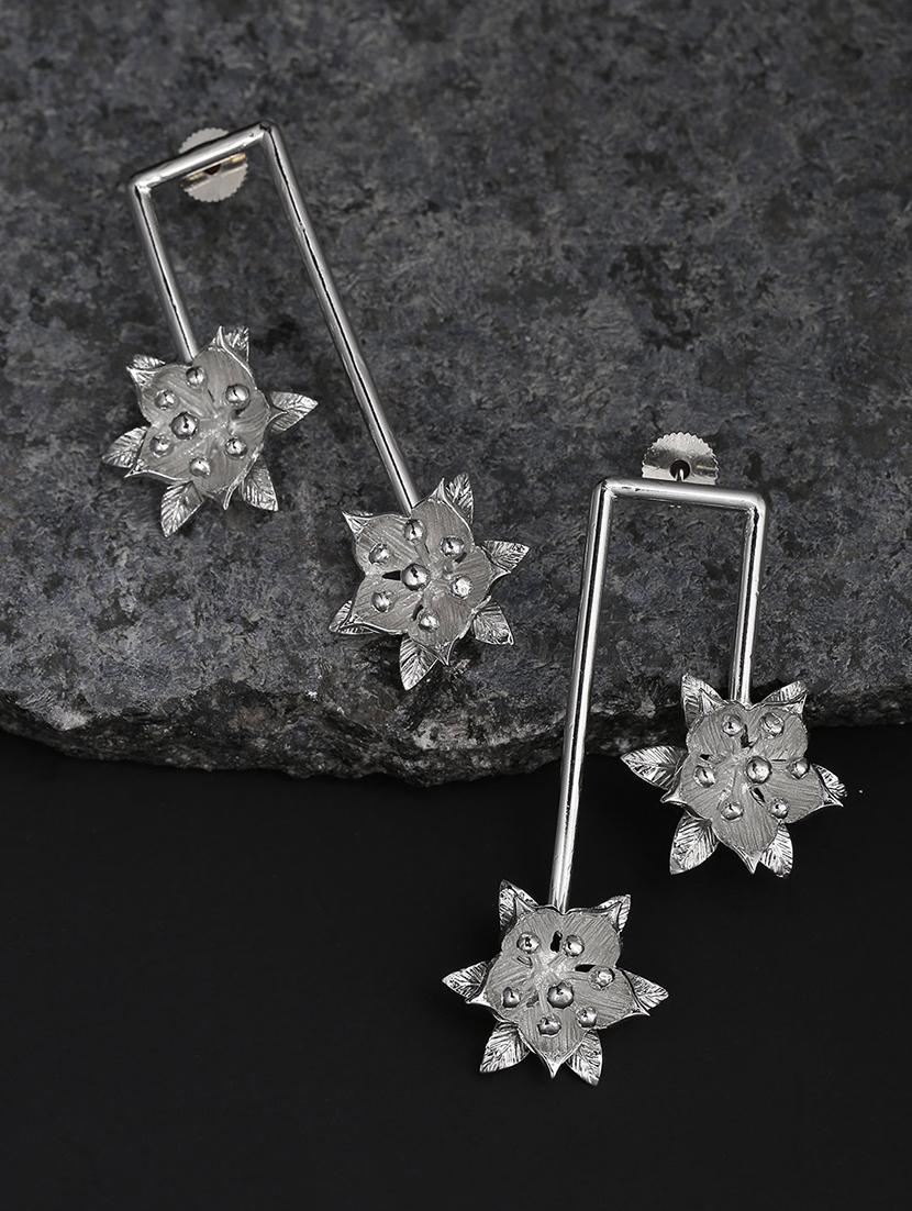 silver brass drop earring - 16840847 - Zoom Image - 1