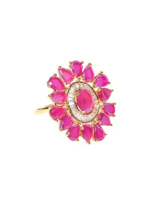 pink brass finger ring - 16840864 - Standard Image - 2