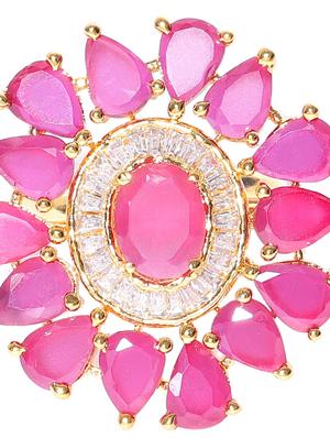 pink brass finger ring - 16840864 - Standard Image - 3