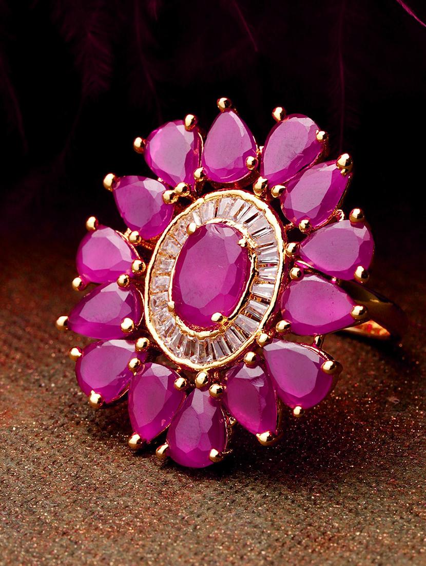 pink brass finger ring - 16840864 - Zoom Image - 1