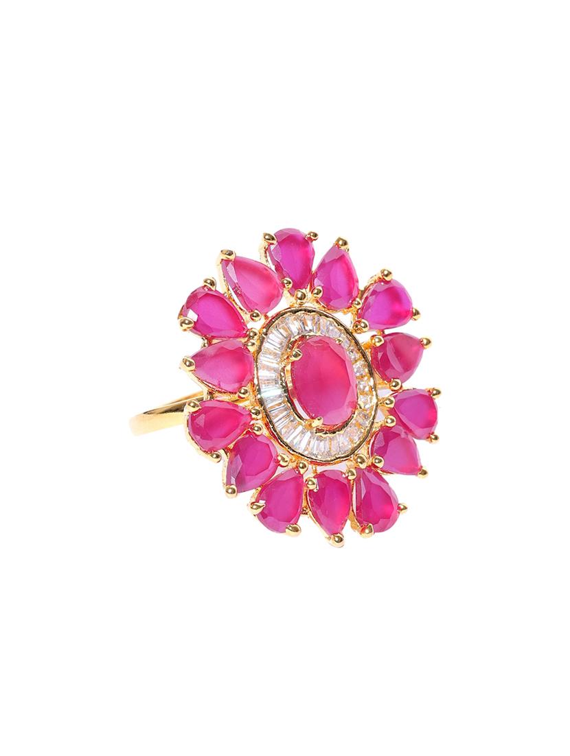 pink brass finger ring - 16840864 - Zoom Image - 2