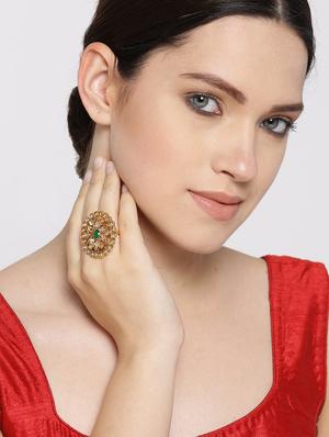 green metal finger ring - 16840872 - Standard Image - 4