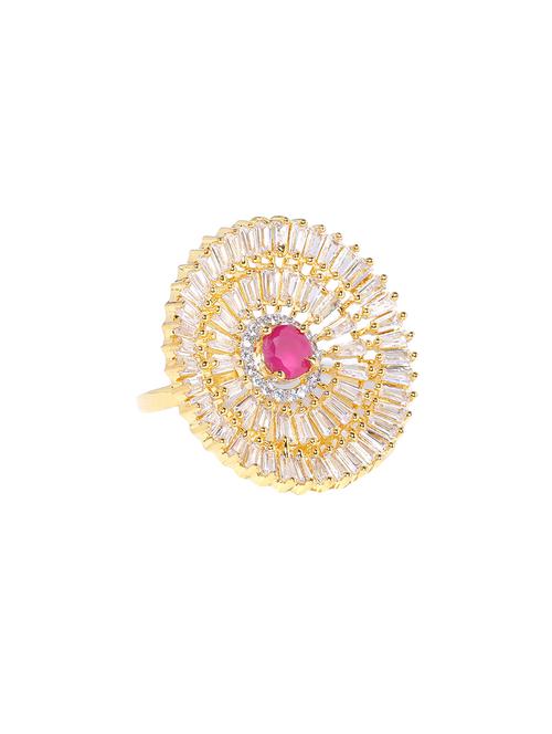 pink brass finger ring - 16840889 - Standard Image - 1