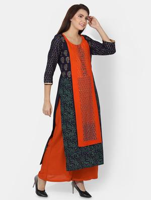printed straight kurta - 16841293 - Standard Image - 2