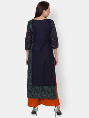 printed straight kurta - 16841293 - Standard Image - 3