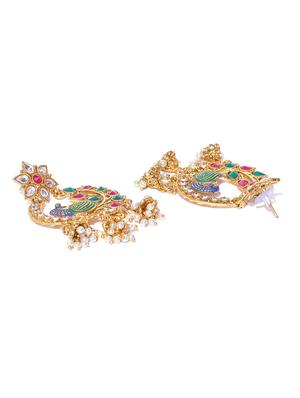 multi colored brass drop earring - 16841319 - Standard Image - 2