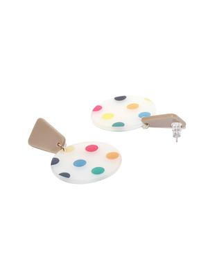 multi colored plastic drop earring - 16841320 - Standard Image - 2